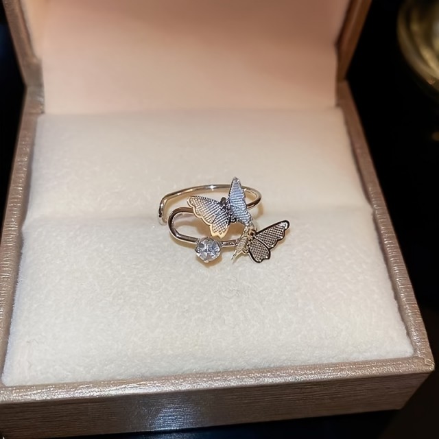 Elegantni uhan z dvojnim metuljem in biserčkom (luknjica ni potrebna)