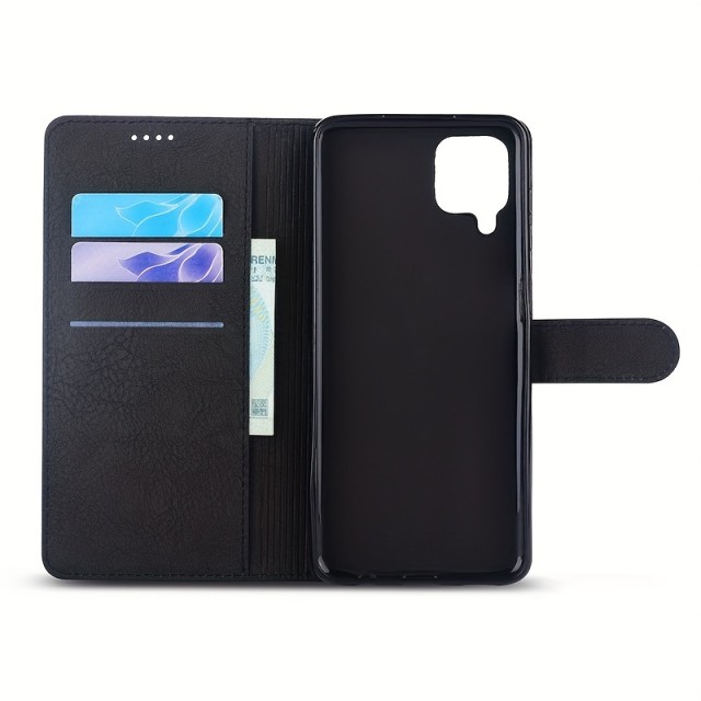 Črn usnjen ovitek za mobilni telefon (Samsung Galaxy A35) 