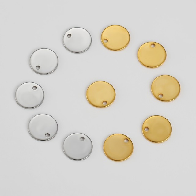 Okrogli obeski iz nerjavečega jekla za izdelavo nakita - 10 kosov 