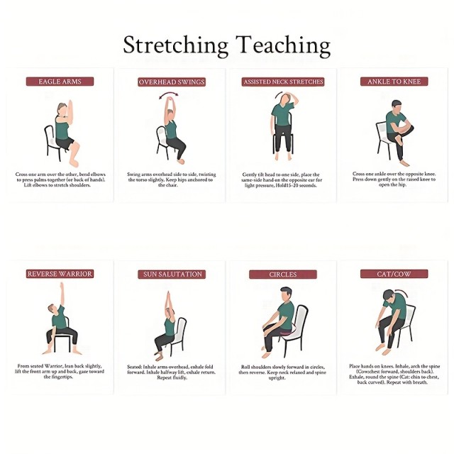 Set kart z navodili za jogo na stolu