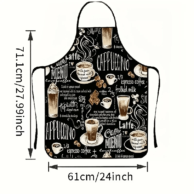 Trpežen kuharski predpasnik z motivom kave