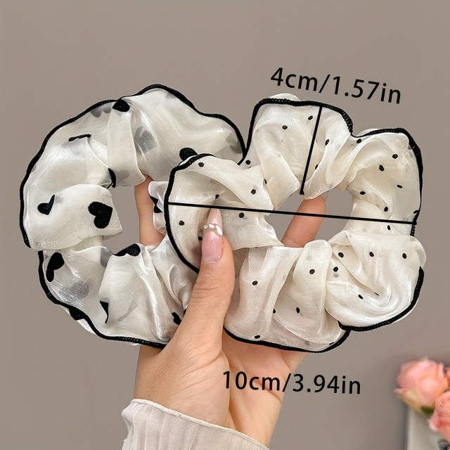 Komplet 3 črno-belih gumic za lase