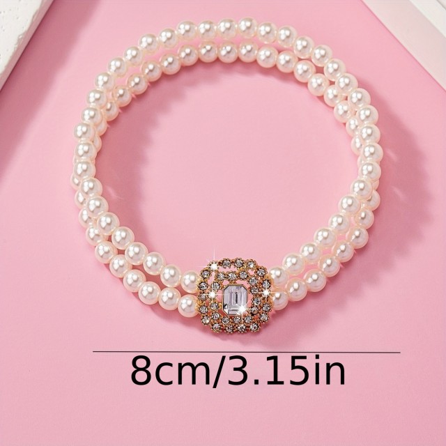 Zapestnica za nogo s perlicami in zlatim dodatkom