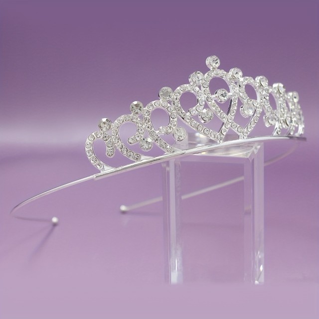 Čudovita poročna krona tiara v srebrni barvi 