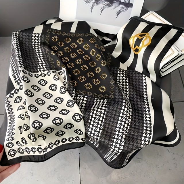 Elegantna ženska ruta črno-bela z vintage navdihom