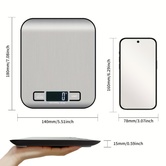 Natančna digitalna kuhinjska tehtnica – do 5 kg