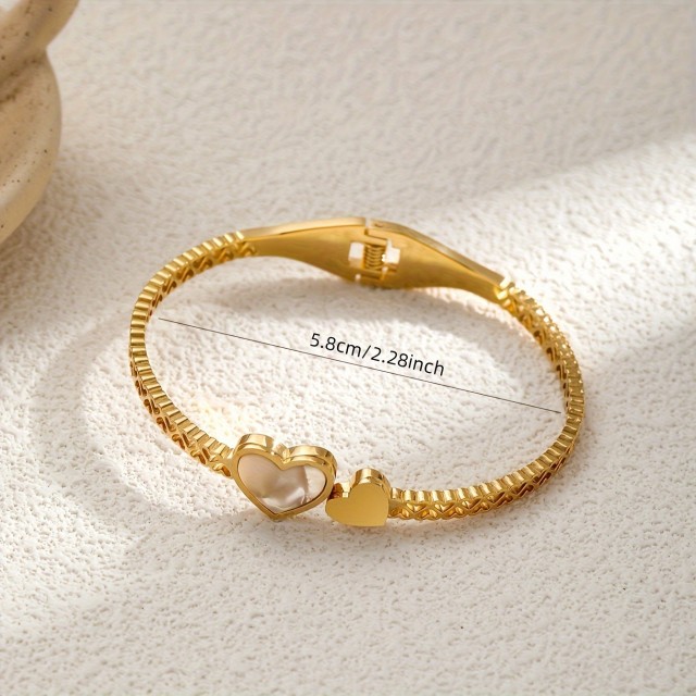 Elegantna zapestnica z dvojnim srcem v 2 barvah