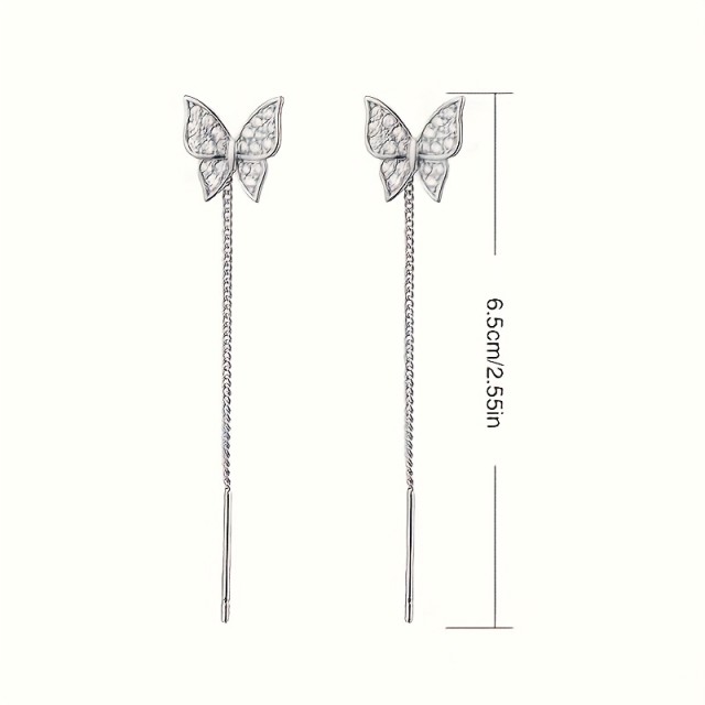 Uhani viseči metuljček zlati 