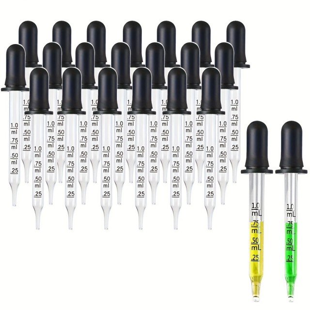 Steklena kapalka 1 ml z merilno skalo - pipeta s silikonskim nastavkom