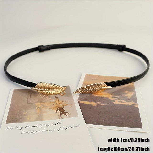 Ženski nastavljiv pas z listnimi okraski