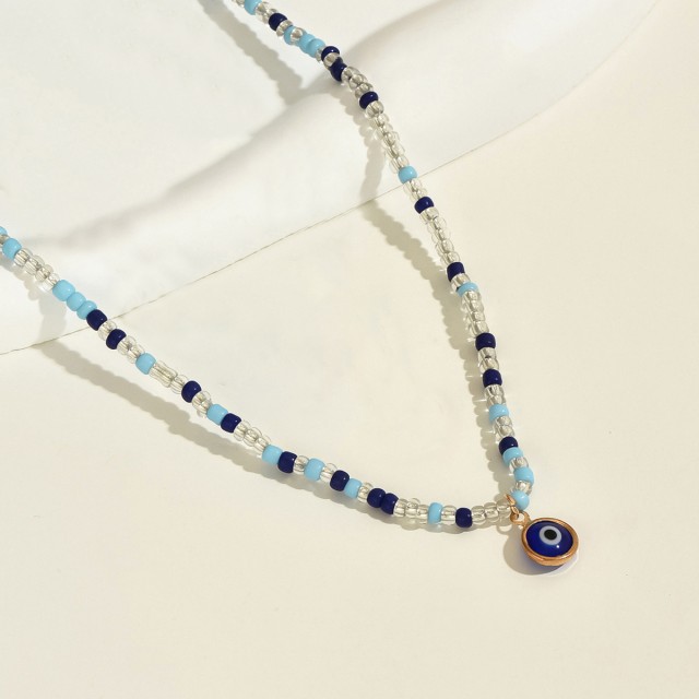 3 delna zapestnica za nogo v modri barvi Evil Eye 