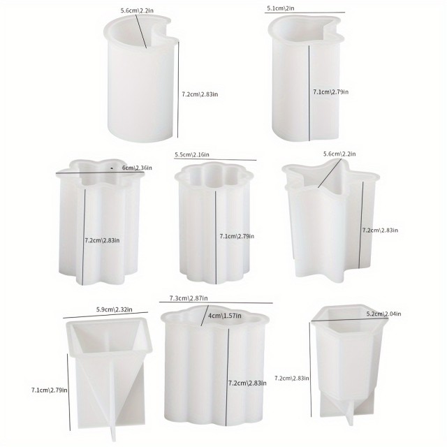 Komplet 8 silikonskih kalupov za sveče 