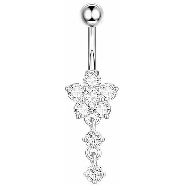 Čudovit piercing za popek v obliki rožice 2 barvi