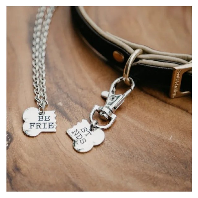 2 delni komplet zate in za kužka verižica in obesek BEST FRIENDS