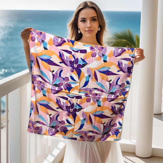 Čudovita cvetlična pravokotna rutka