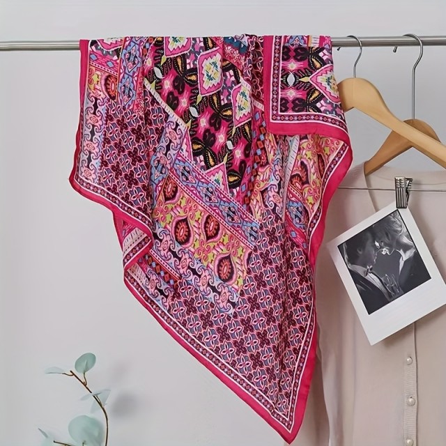 Čudovita pink ruta z etno potiskom