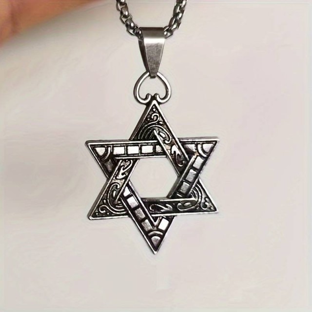 1 kos moške retro verižice s heksagramom