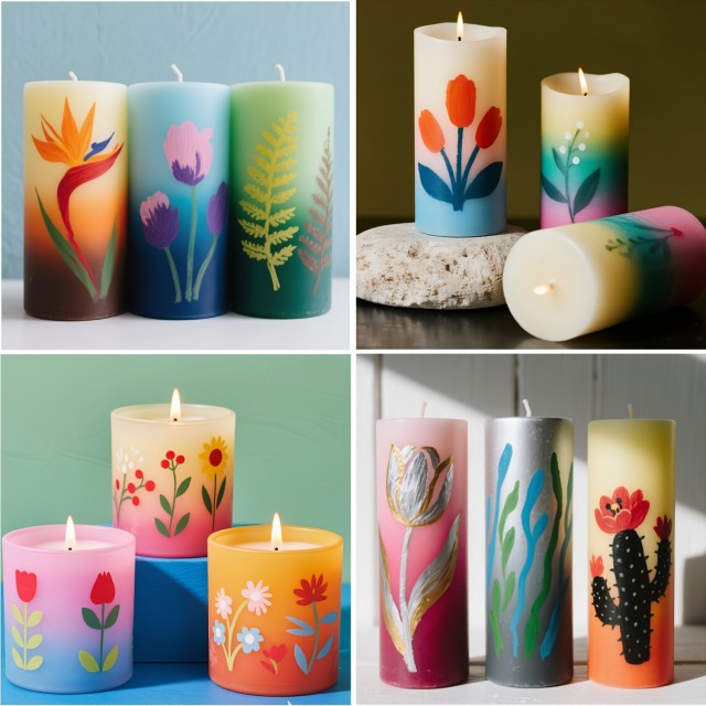 Set 6 barvnih svinčnikov za sveče, risanje po svečah SET C