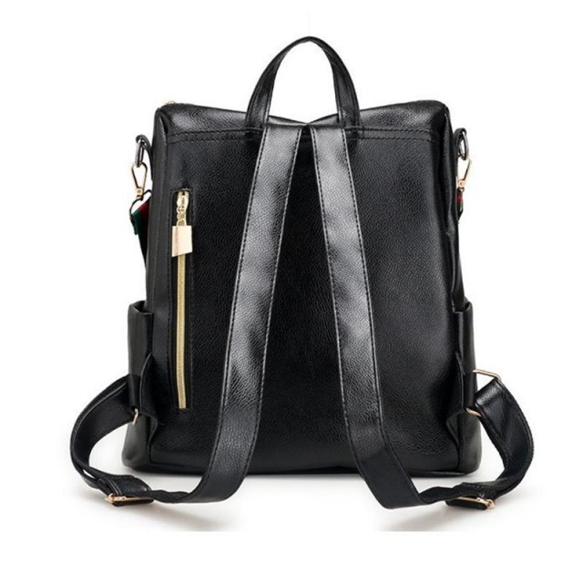 Nahrbtnik črn usnjen 