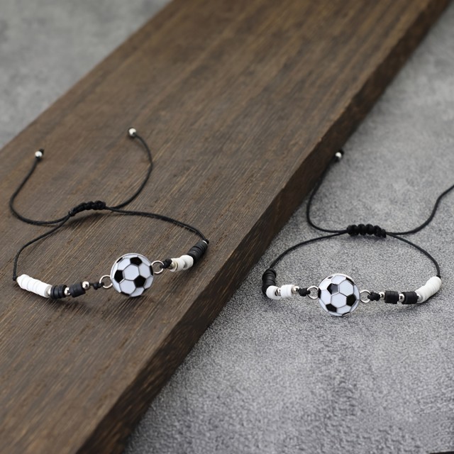 Komplet 2 moških zapestnic z nogometno žogo nogomet