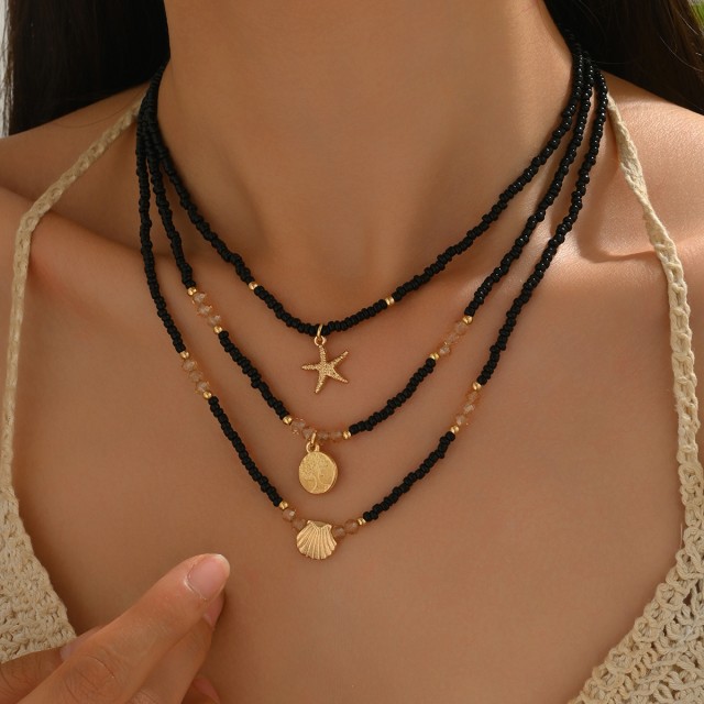 Komplet 3 poletnih verižic  drevo življenja morska zvezda školjka 2 barvi 