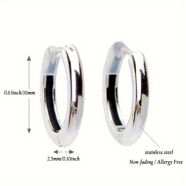 1 par moških modnih okroglih uhanov