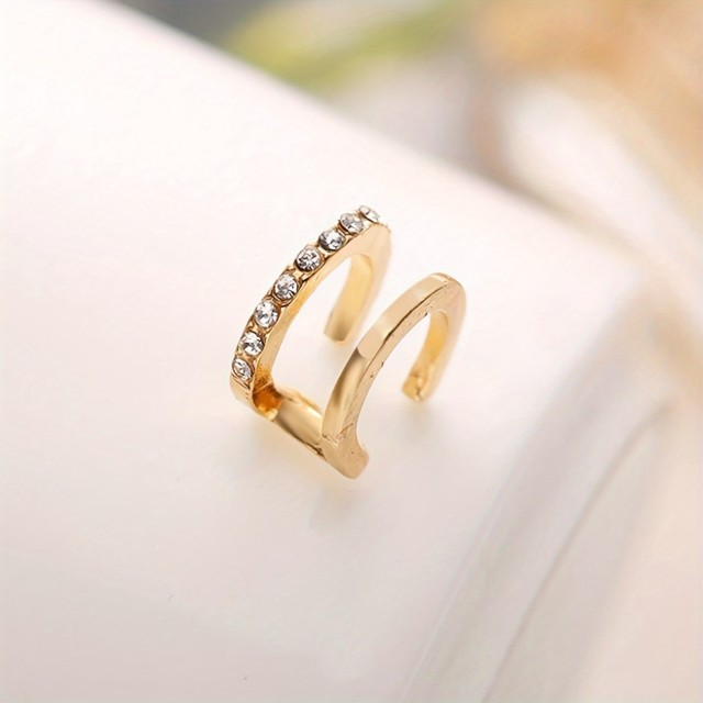 Enojni uhan s cirkoni v 2 barvah (luknjice niso potrebne)