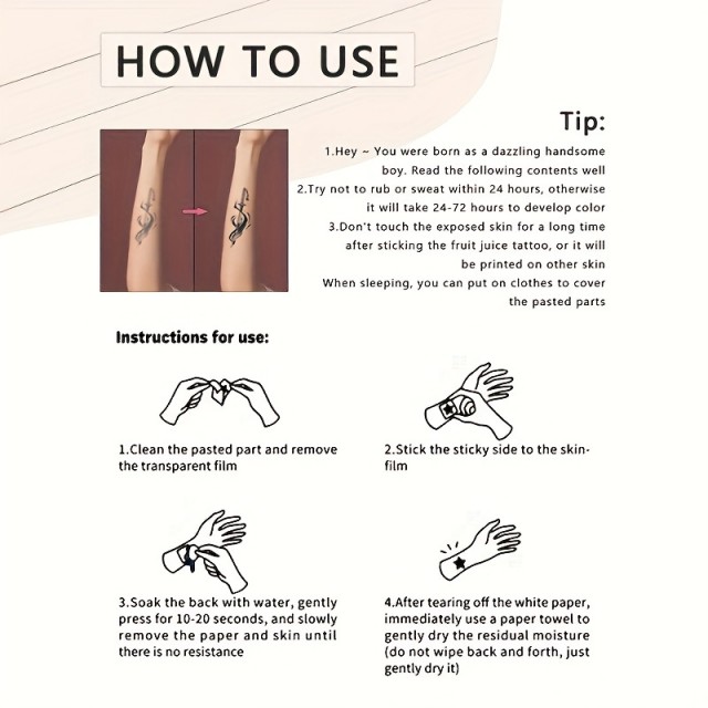 Minimalistična vodoodporna začasna tatu nalepka z mamo in otrokom