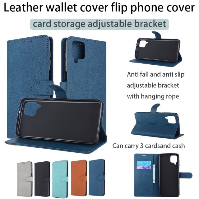 Ovitek za mobilni telefon iz umetnega usnja moder (Samsung Galaxy A36)