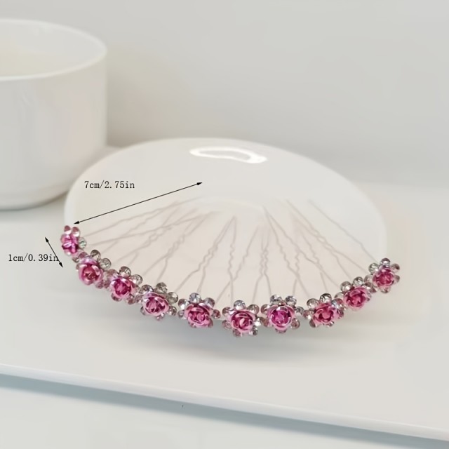 Komplet 10 sponk za lase z vrtnico 3 barve