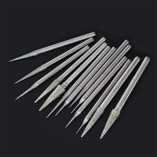Diamantni brusni nastavki – set 11 kosov, 0,5 mm–4 mm