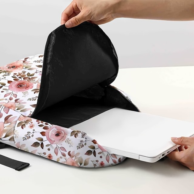 Eleganten nahrbtnik s cvetličnim potiskom