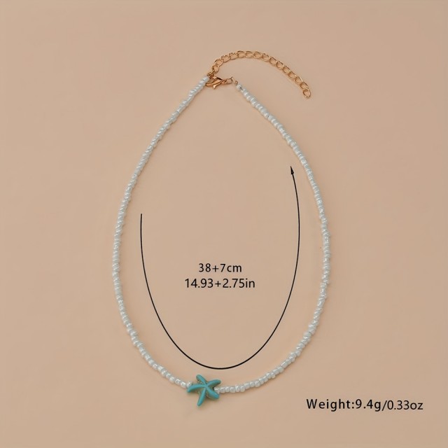 Preprosta poletna ogrlica z morsko zvezdico