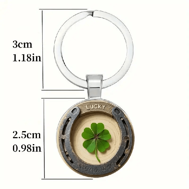 Obesek za srečo z deteljico in podkvijo