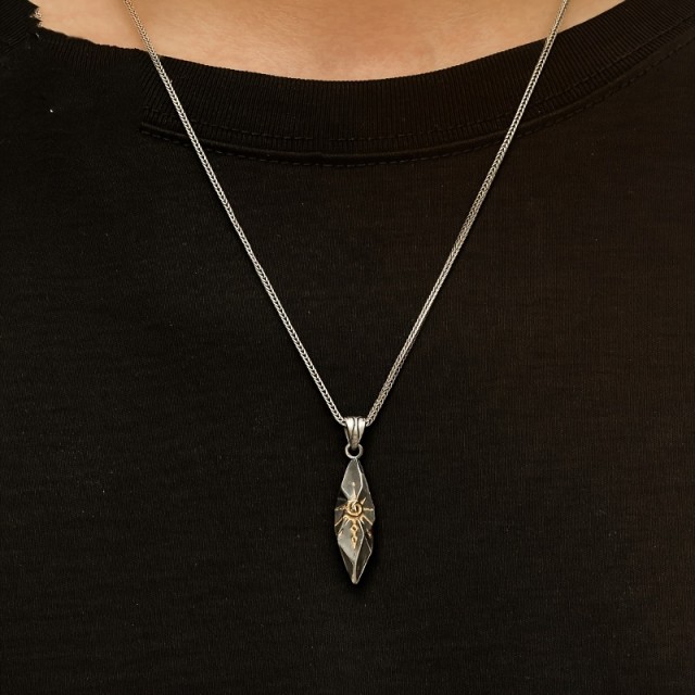 Moška verižica z obeskom sončnih žarkov