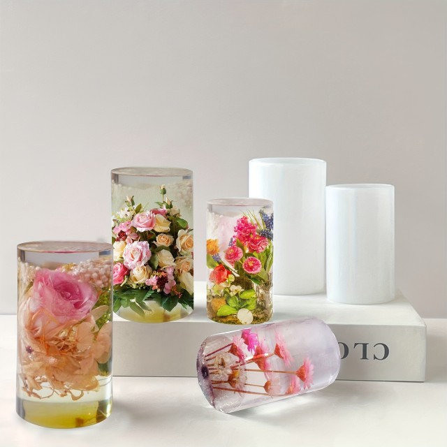 Komplet 5 cilindričnih silikonskih kalupov za sveče