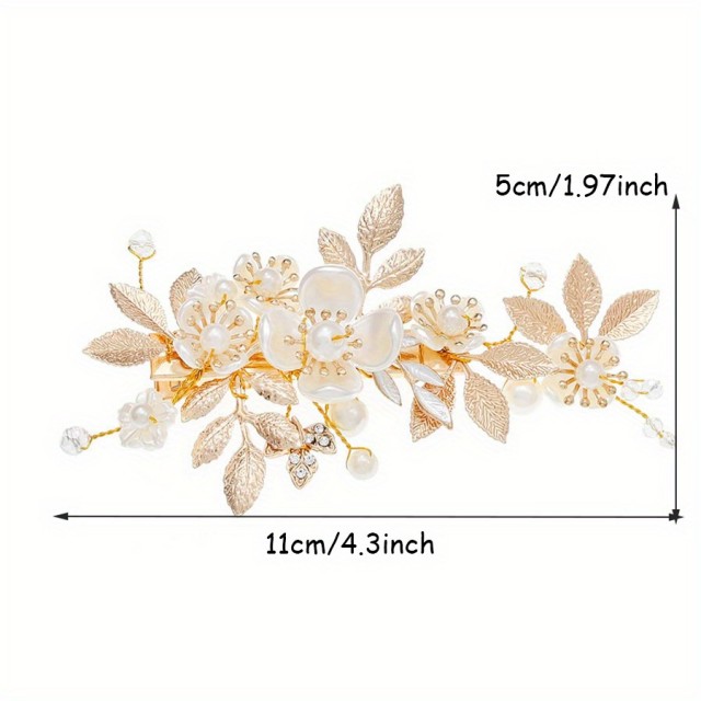 Vintage poročna sponka za lase s cvetnim dizajnom