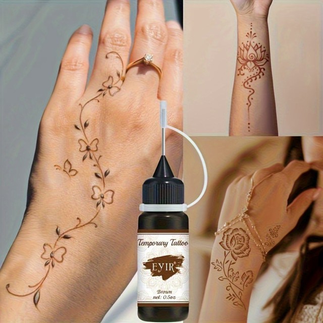 Rjava tattoo barva za začasne tatuje - za risanje tatujev