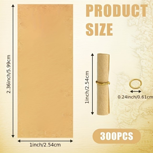 Komplet 50 mini starinskih zvitkov papirja s kovinskimi obročki