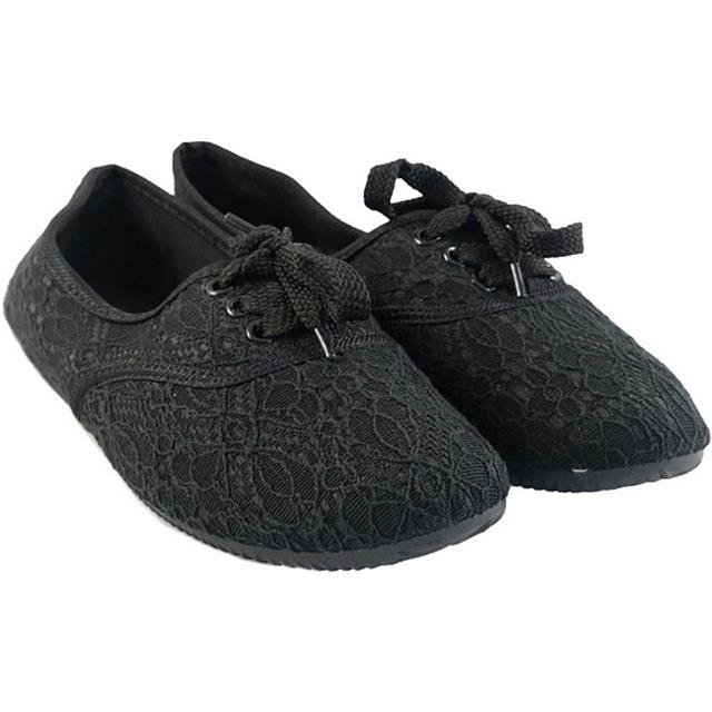Čevlji črni s čipko 1801 BLACK