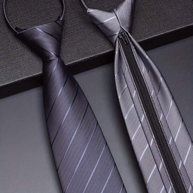 Elegantna moška kravata z zadrgo več barv 