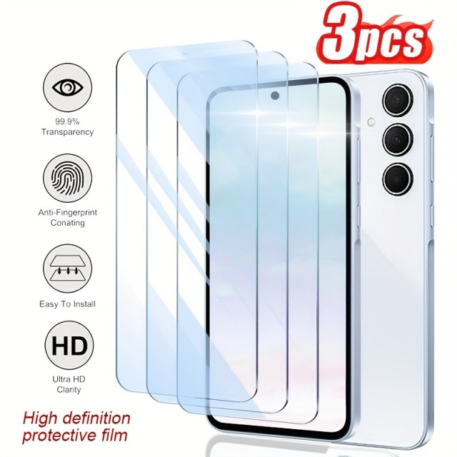 Komplet 3 zaščitnih stekel za mobilni telefon (Samsung Galaxy A55) 