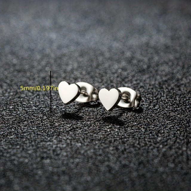 Mini vtični uhančki v obliki srca 3 barve nerjaveče jeklo