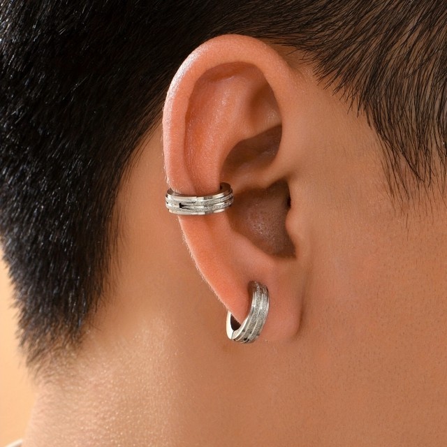 Komplet 2 uhanov za moške - brez prebadanja 