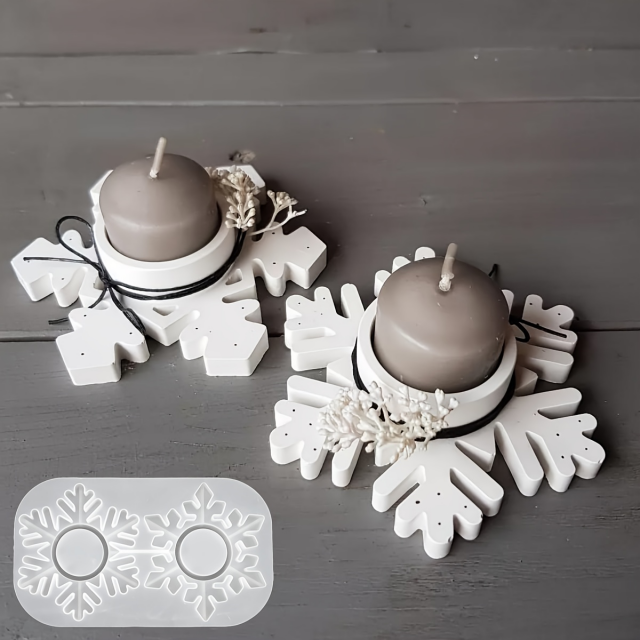 Silikonski model za podstavek za sveče – snežinka