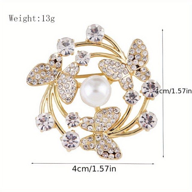 Ženska broška s tremi metulji 2 barvi