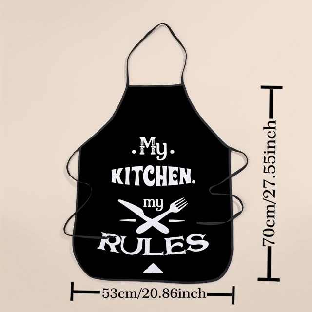 Stilski črni predpasnik z napisom 