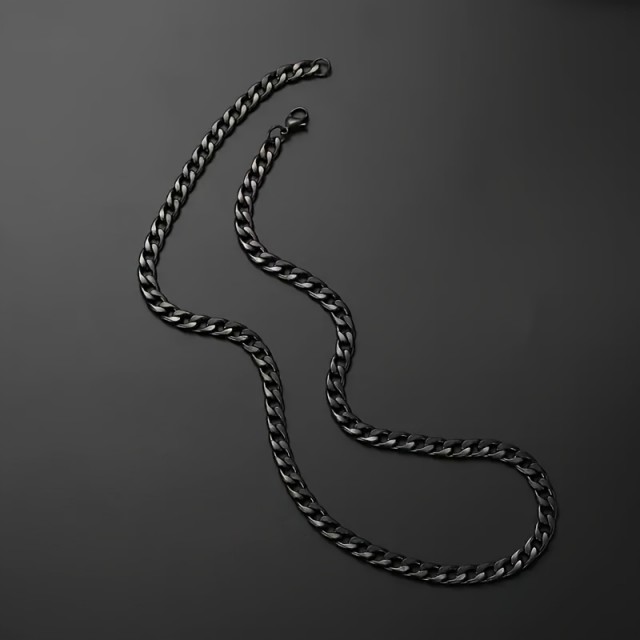 Moška verižica iz nerjavečega jekla v črni barvi
