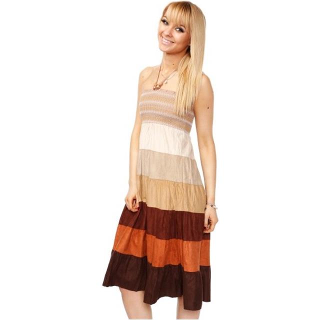 Obleka daljša rjava modna