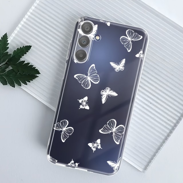 Gumijasti ovitek za mobilni telefon z metulji (Samsung Galaxy A35)